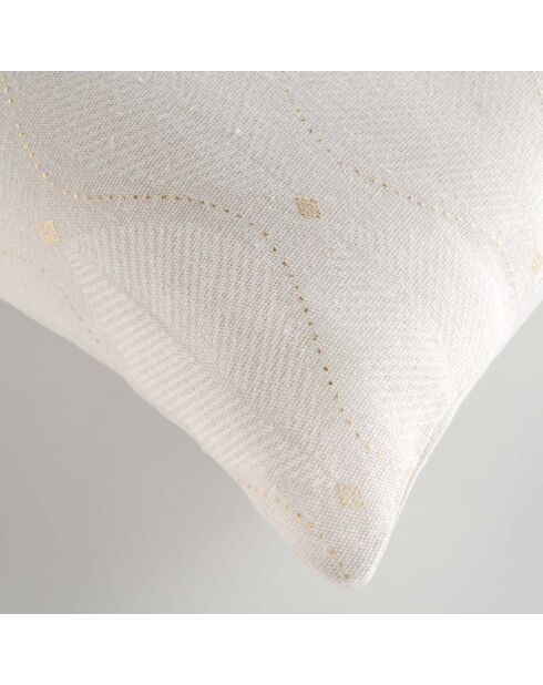 Cuscino rimovibile (45 x 45 cm) bianco Maho, policotone con stampa metallizzata