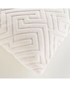 Coussin Déhoussable (45 x 45 cm) Clover Naturel, Velours Dévoré