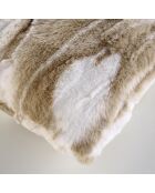 Coussin Déhoussable (45 x 45 cm) Cheyenne Naturel, Imitation Fourrure/Velours