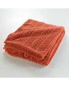 Coperta in terracotta Arya (180 x 220 cm), flanella a rilievo