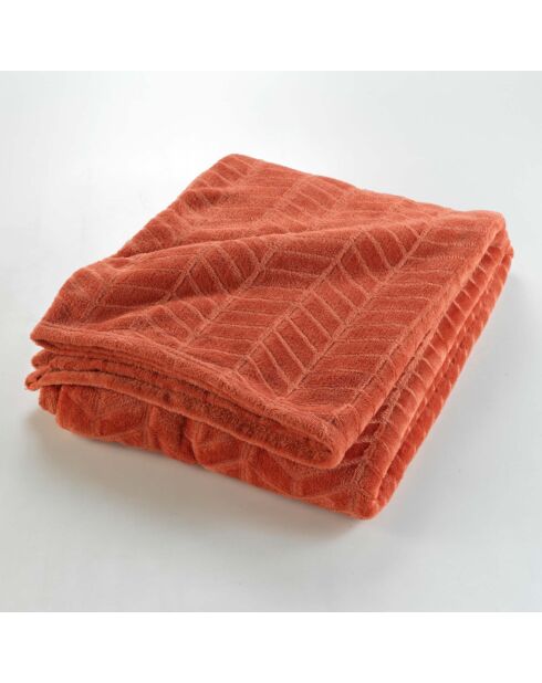 Arya Terrakotta-Decke (180 x 220 cm), Reliefflanell