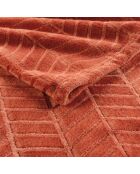Coperta in terracotta Arya (180 x 220 cm), flanella a rilievo