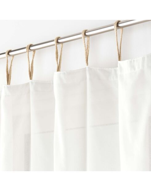 Voilage à Passants (140 x 240 cm) Belani Blanc, Polycoton Uni