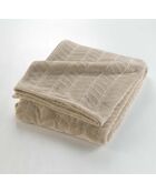 Plaid (180 x 220 cm) Arya Taupe, Flanelle Relief