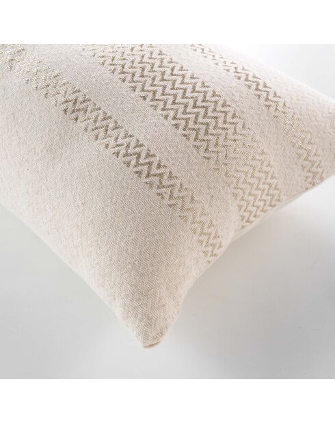Cuscino rimovibile (30 x 50 cm) Doreline naturale, cotone jacquard e fili metallici