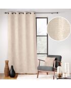 Rideau à Oeillets (140 x 260 cm) Leo Naturel, Velours Chenille
