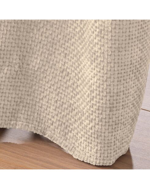 Rideau à Oeillets (140 x 260 cm) Leo Naturel, Velours Chenille