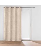 Rideau à Oeillets (140 x 260 cm) Leo Naturel, Velours Chenille