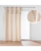 Rideau à Oeillets (140 x 240 cm) Kamary Naturel, Coton / Polyester avec Top
