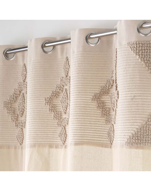 Rideau à Oeillets (140 x 240 cm) Kamary Naturel, Coton / Polyester avec Top