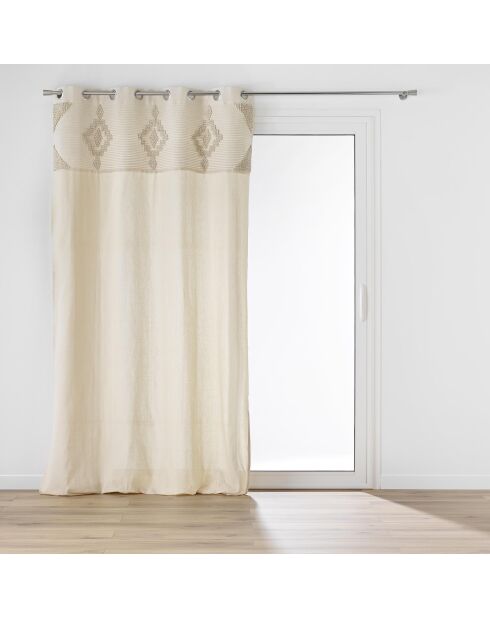 Rideau à Oeillets (140 x 240 cm) Kamary Naturel, Coton / Polyester avec Top