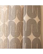 Rideau à Oeillets (140 x 280 cm) Ondine Noir, Polycoton Imprimé Métallisé