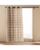 Rideau à Oeillets (140 x 280 cm) Ondine Noir, Polycoton Imprimé Métallisé