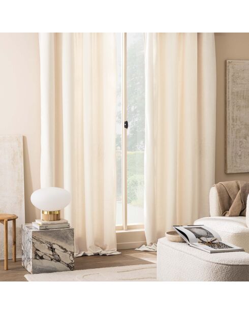 Rideau à Oeillets (140 x 260 cm) Winona Naturel, Bouclette Unie