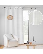 Rideau à Oeillets (140 x 260 cm) Swing Blanc, Flanelle Relief Unie