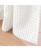 Rideau à Oeillets (140 x 260 cm) Swing Blanc, Flanelle Relief Unie