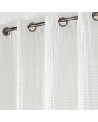 Rideau à Oeillets (140 x 260 cm) Swing Blanc, Flanelle Relief Unie