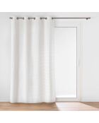 Rideau à Oeillets (140 x 260 cm) Swing Blanc, Flanelle Relief Unie