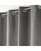 Rideau à Oeillets (140 x 240 cm) Wooly Gris, Bouclette Unie