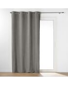 Rideau à Oeillets (140 x 240 cm) Wooly Gris, Bouclette Unie