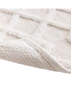 Tapis de bain coton jacquard tufte Otis blanc - 50x80 cm