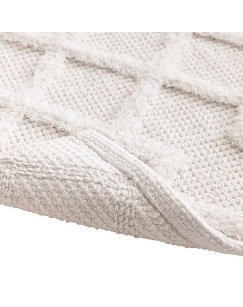 Tapis de bain coton jacquard tufte Otis blanc - 50x80 cm