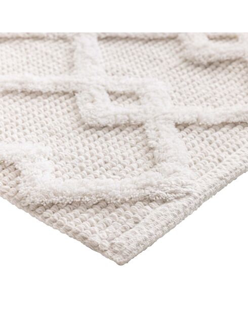 Tapis de bain coton jacquard tufte Otis blanc - 50x80 cm