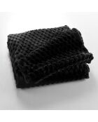 Plaid flanelle relief unie Mini Frosty noir - 125x150 cm