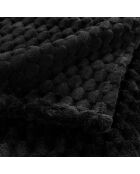Plaid flanelle relief unie Mini Frosty noir - 125x150 cm