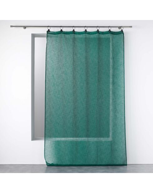 Voilage à Anneaux (140 x 240 Cm) Linka Emeraude, Voile Tissé