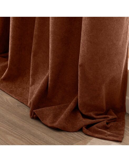 Rideau à Oeillets (140 x 260 cm) Winona Terracotta, Bouclette Unie