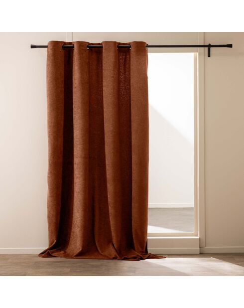 Rideau à Oeillets (140 x 260 cm) Winona Terracotta, Bouclette Unie