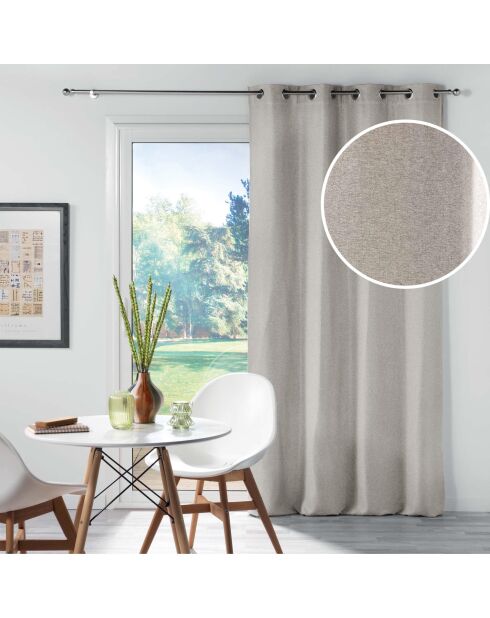 Rideau à Oeillets (135 x 240 cm) Chinea Lin, Occultant Chambray