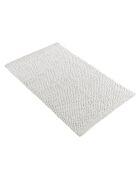 Yanis Weißer Badteppich (50 x 80 cm), Mikrofaser, Chenille-Garn