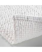 Yanis Weißer Badteppich (50 x 80 cm), Mikrofaser, Chenille-Garn