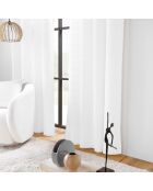 Rideau à Oeillets (140 x 260 cm) Swing Blanc, Flanelle Relief Unie
