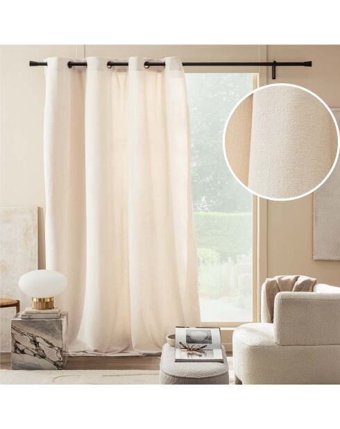 Rideau à Oeillets (140 x 260 cm) Winona Naturel, Bouclette Unie
