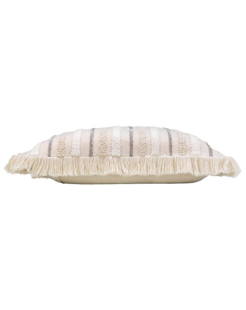 Coussin déhoussable franges Atlas naturel
