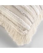 Coussin déhoussable franges Atlas naturel