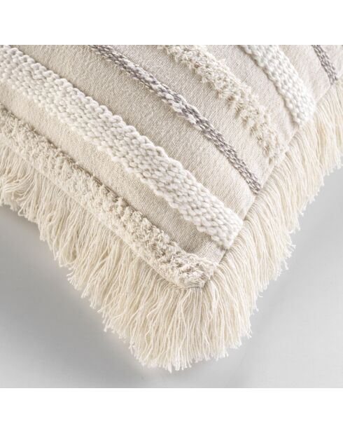 Coussin déhoussable franges Atlas naturel