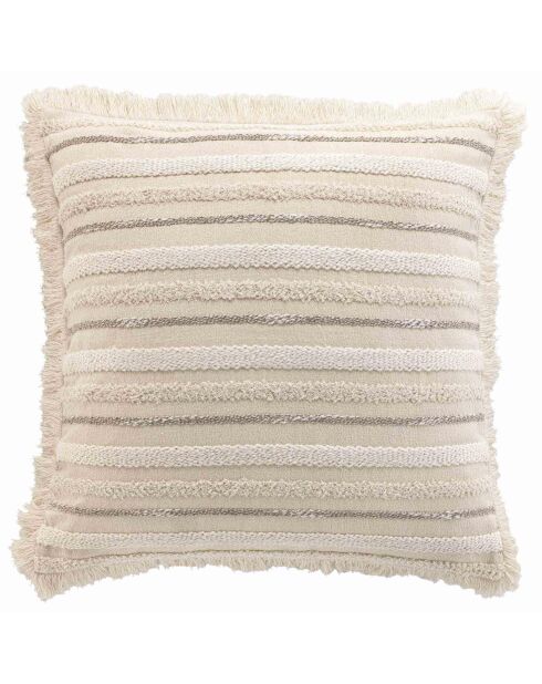 Coussin déhoussable franges Atlas naturel