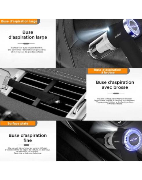 Aspirateur A Main Sans Fil Modèle Crc90  - Noir - 16 x 5 x 19