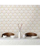 Papier Peint 1925 Beige Doré - 53x1000 cm