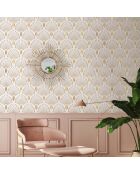 Papier Peint 1925 Beige Doré - 53x1000 cm