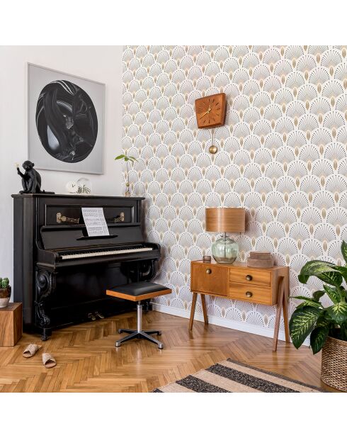 Papier Peint 1925 Beige Doré - 53x1000 cm