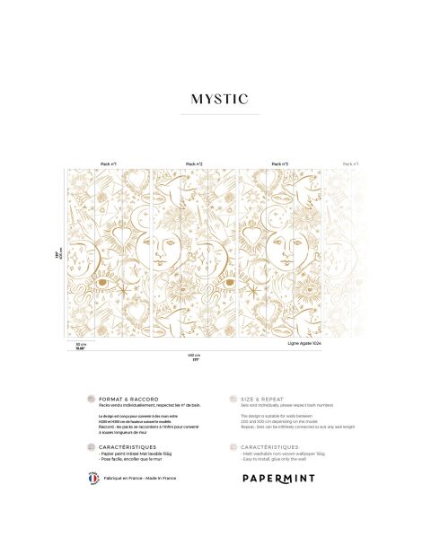 Fresque Mystic Ligne Agate - 150x305 cm