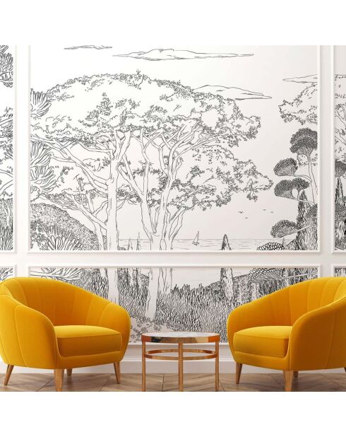 FresqueToscane Line Encre de Chine - 150x305 cm