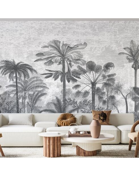 Fresque Palmeraie Greyness - 150x305 cm