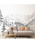 Fresque Montagne Hiver - 150x305 cm