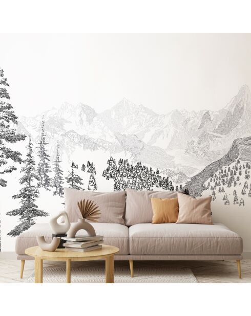 Fresque Montagne Hiver - 150x305 cm